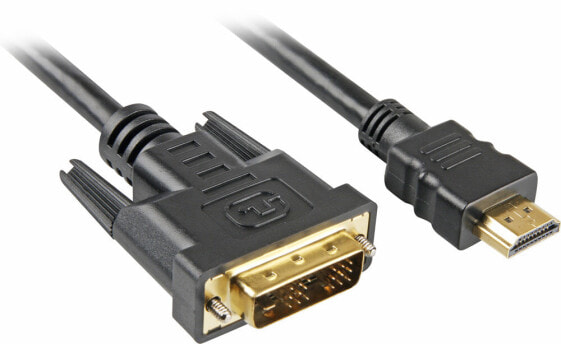 Разъем HDMI - DVI-D Sharkoon Gold Black Male/Male 3 м