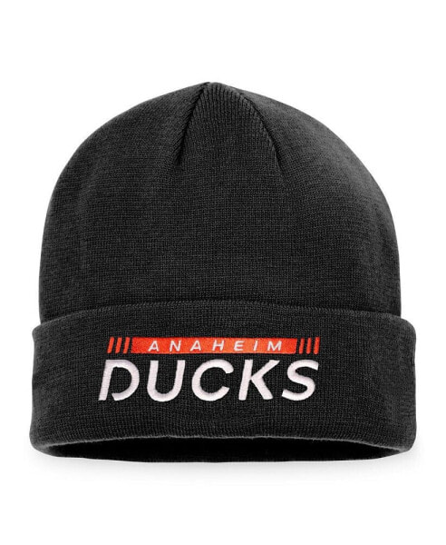 Men's Black Anaheim Ducks Authentic Pro Rink Cuffed Knit Hat