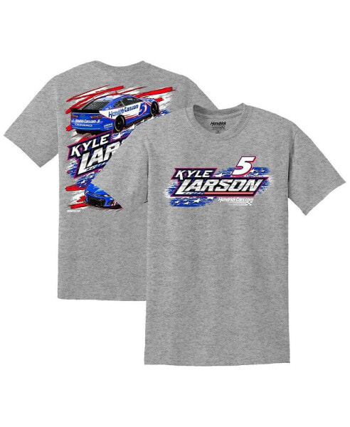 Men's Gray Kyle Larson Stars & Stripes T-shirt