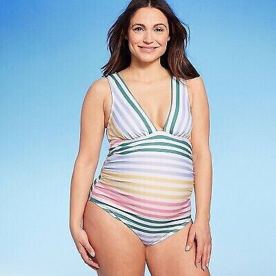 One Piece Maternity Swimsuit - Isabel Maternity by Ingrid & Isabel Striped XXL