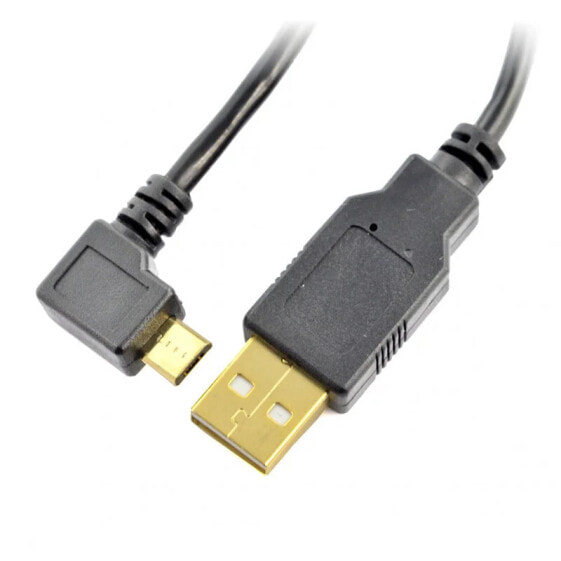 Кабель USB-microUSB (Blow) B - A - Blow - 1,0 м черный ангулярный