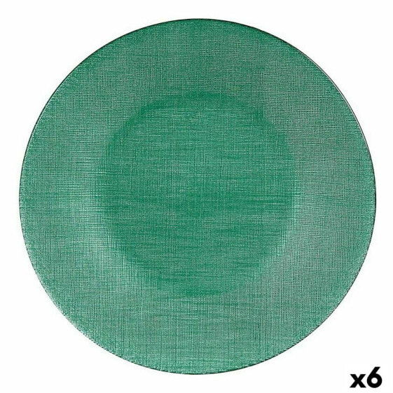 Плоская тарелка Зеленый Cтекло Vivalto Flat Plate 27,5 x 2 x 27,5 см (6 штук)