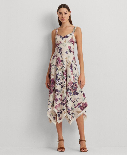 Women's Floral Handkerchief-Hem Dress