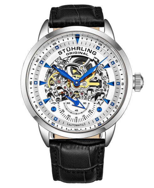 Часы Stuhrling Legacy Black Leather & White Dial