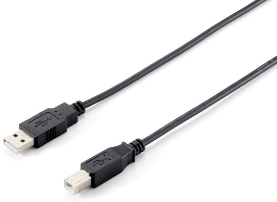 Equip USB 2.0 Type A to Type B Cable - 3.0m - Black - 3 m - USB A - USB B - USB 2.0 - Male/Male - Black