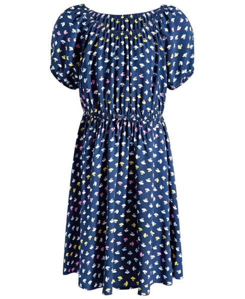 Big Girls Daisy Stripe Printed Peasant Dress, Created for Macy's