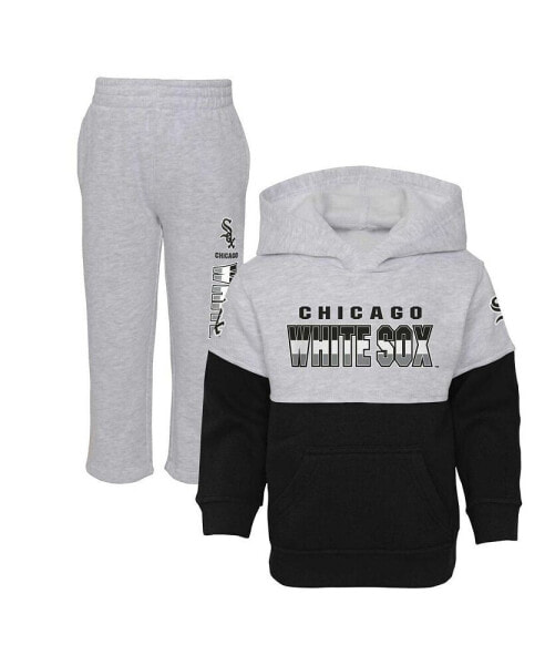 Toddler Boys and Girls Black, Heather Gray Chicago White Sox Two-Piece Playmaker Set