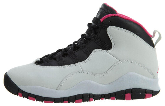 Кроссовки детские Jordan Air Jordan 10 Retro Vivid Pink (черно-бело-розовые)