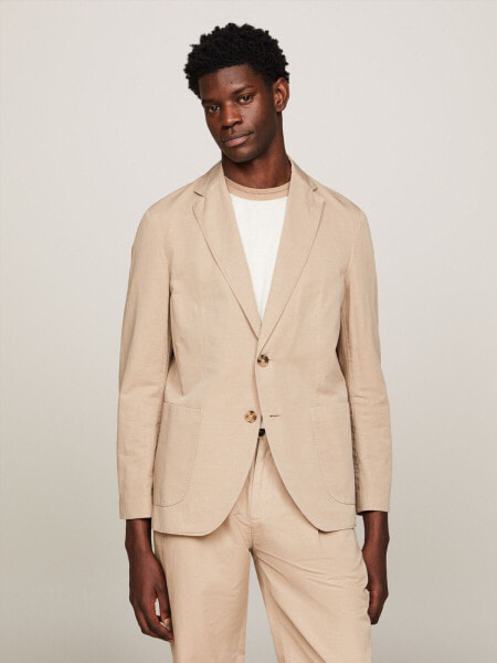 Regular Fit Cotton and Linen Blazer