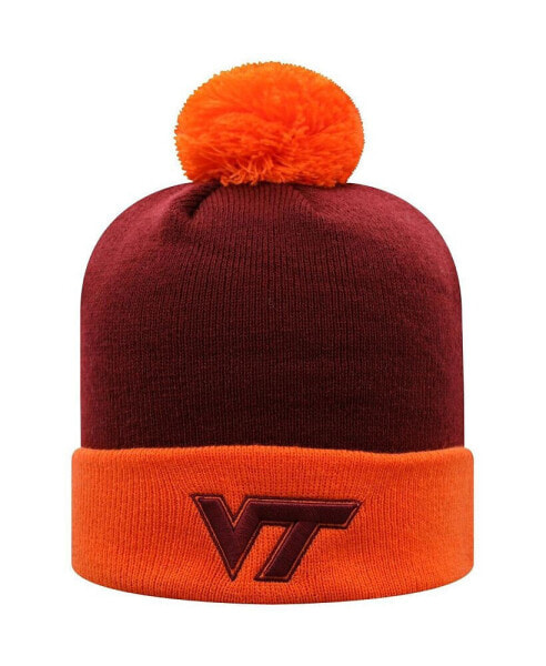 Шапка вязаная с помпоном Top of the World Virginia Tech Hokies Основной 2-цветной для мужчин