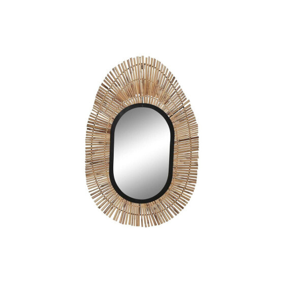 Зеркало настенное DKD Home Decor Натуральный Чёрный Металл ротанг (63 x 1,5 x 92 см)