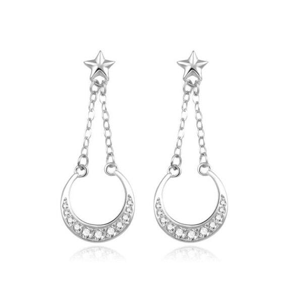 Fashion silver earrings with zircons AGUP2287