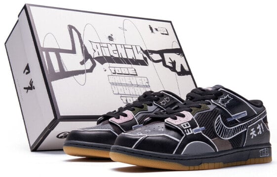 【定制球鞋】 Nike Dunk Low Scrap 黑白漫画 热血青春 特殊鞋盒 手绘喷绘 低帮 板鞋 男款 黑白 / Кроссовки Nike Dunk Low DB0500-001