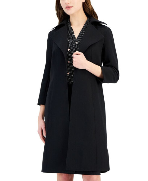 Women's Wide-Collar 3/4-Sleeve Kissing Coat Topper