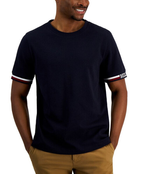 Men's Monotype Logo Stripe Tipped T-Shirt