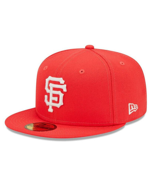 Men's Red San Francisco Giants Lava Highlighter Logo 59fifty Fitted Hat