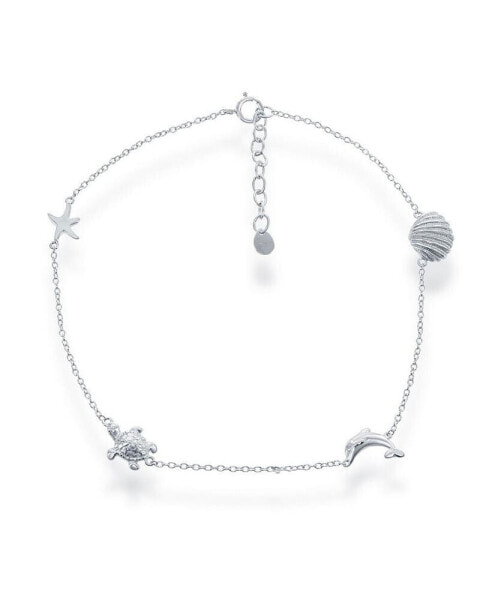 Sterling Silver Sea Life Anklet