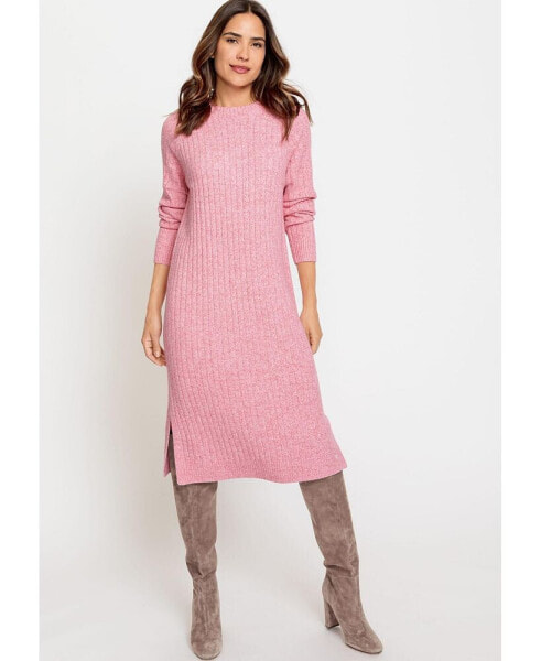 Long Sleeve Rib Knit Sweater Dress