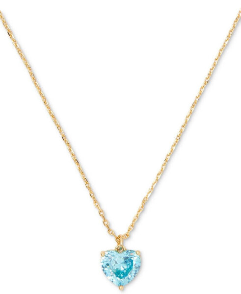 Gold-Tone Birthstone Heart Pendant Necklace, 16" + 3" extender