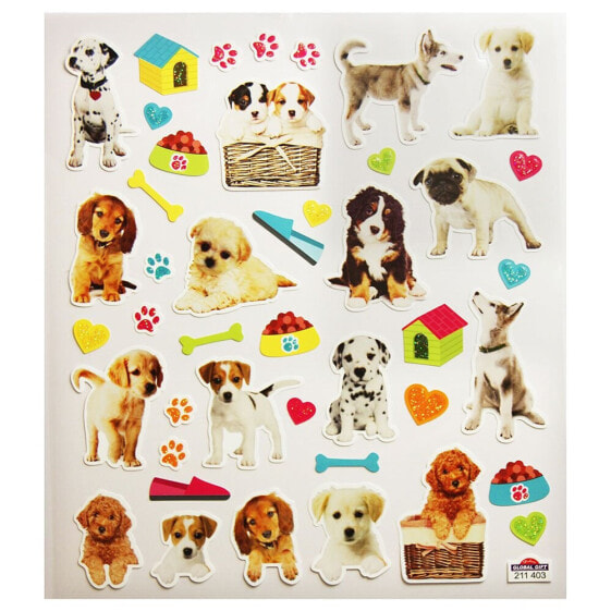 Набор наклеек для детского творчества GLOBAL GIFT Classy с блестками "Собачки"
