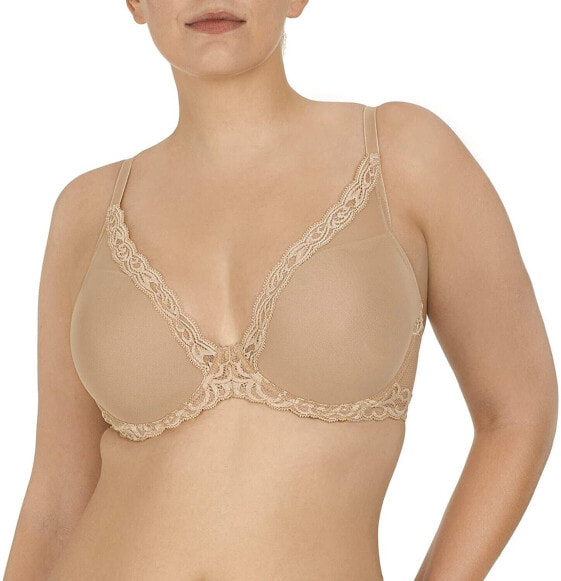 Natori 271303 Woman Feathers Contour Plunge Bra Cafe Size 32C