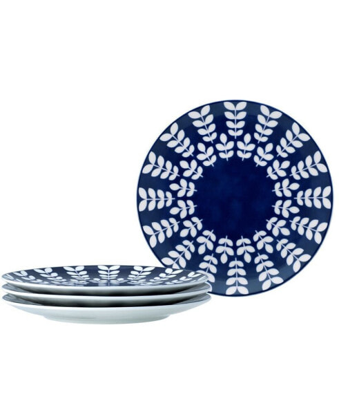 Bluefjord Floral 4 Piece Coupe Salad Plates Set, Service for 4