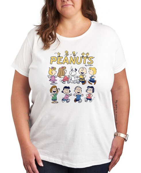 Air Waves Trendy Plus Size Peanuts Graphic T-shirt
