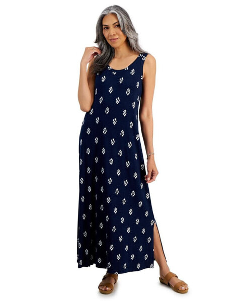 Women's Printed Sleeveless Knit Maxi Dress, Created for Macy's