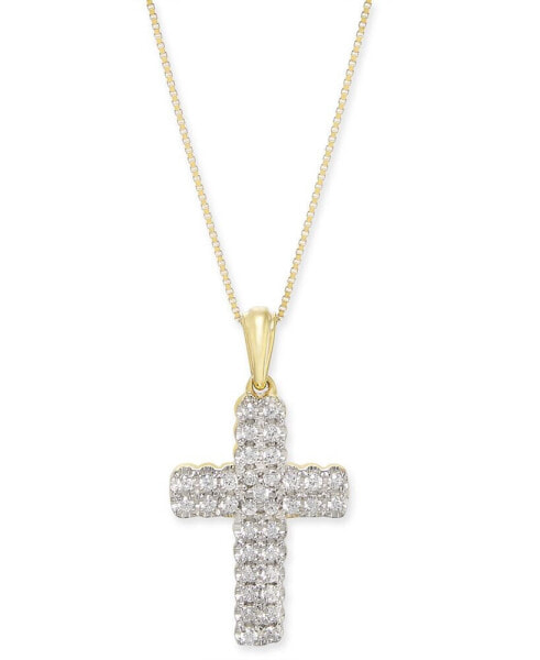 Macy's diamond Cross 18" Pendant Necklace (1/4 ct. t.w.) in 14k Gold
