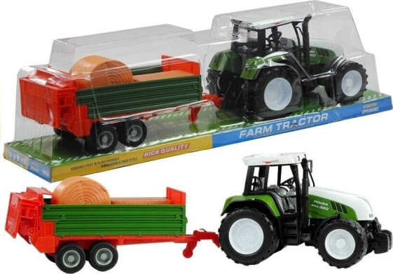 LeanToys Duży Traktor z Przyczepą Akcesoria Ciągnik 65 cm