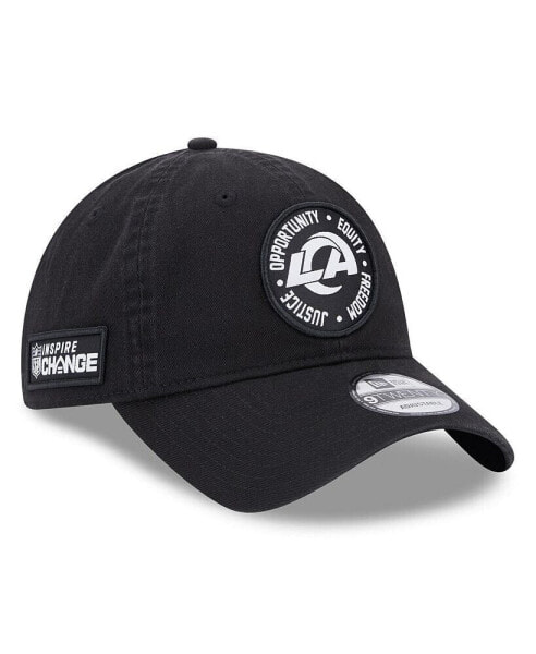 Men's Black Los Angeles Rams 2022 Inspire Change 9TWENTY Adjustable Hat