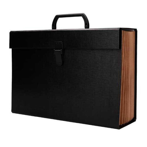LIDERPAPEL Briefcase with gusset and lined cardboard handle 19 departments 255x390x120 mm