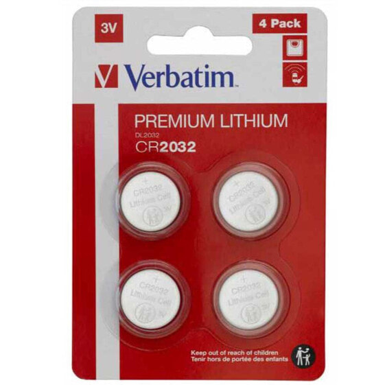 VERBATIM 49533 CR 2032 Lithium Batteries 4 Units