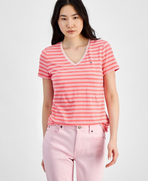 Women's Short-Sleeve Double Striped Tee