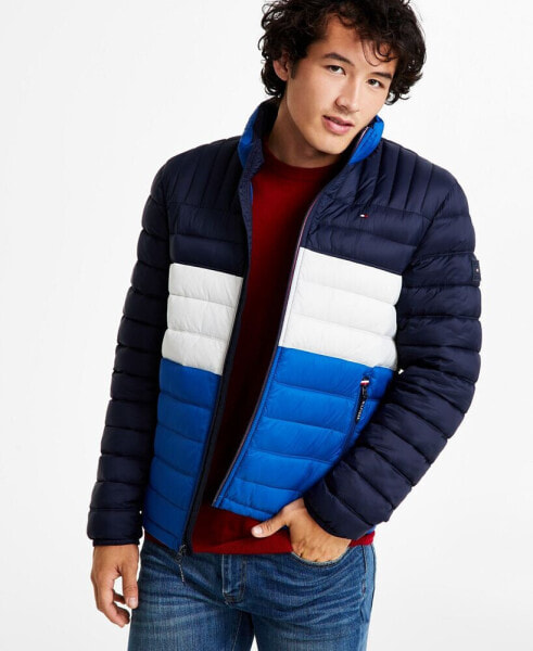 Куртка утепленная синего цвета Tommy Hilfiger Men's Packable Quilted Puffer