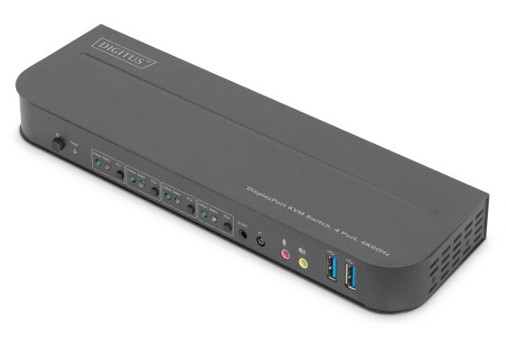 DIGITUS KVM Switch, 4-Port, 4K60Hz, 4 x DP in, 1 x DP/HDMI out