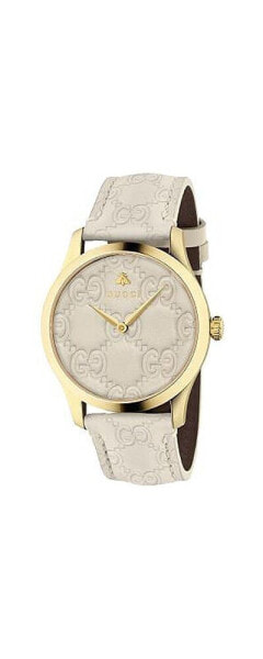 Unisex Swiss G-Timeless Mystic White Leather Strap Watch 38mm