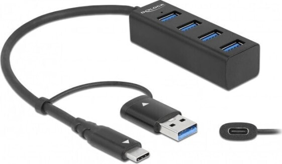 Kontroler Delock Delock 4P USB 3.2 Gen1 Hub+USB-C/A - 63828