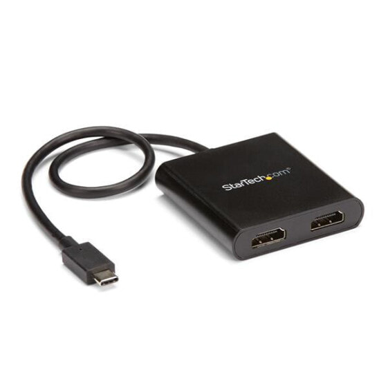 StarTech.com 2-Port Multi Monitor Adapter - USB-C to 2x HDMI Video Splitter - USB Type-C to HDMI MST Hub - Dual 4K 30Hz or 1080p 60Hz - Thunderbolt 3 Compatible - Windows Only - USB Type-C - HDMI output - 3840 x 2160 pixels