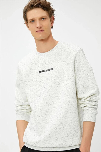 4wam70083mk 000 Beyaz Erkek Pamuk Jersey Sweatshirt