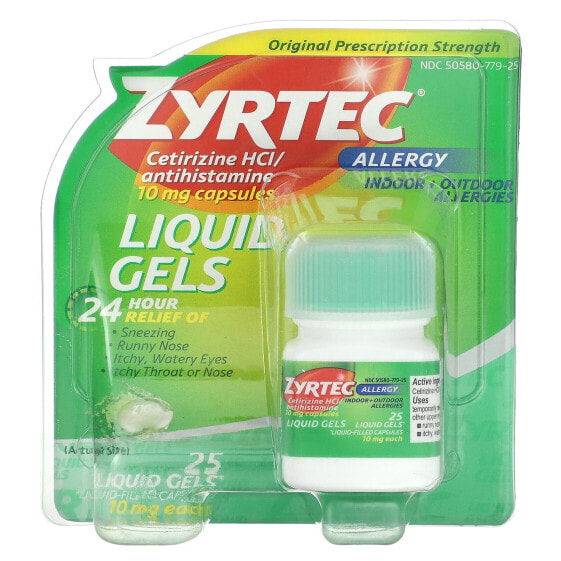 Allergy, Cetirizine HCl, 10 mg, 25 Liquid Gels