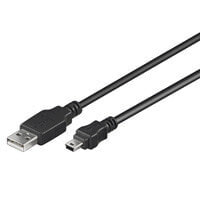 Wentronic Goobay USB MINI-B 5 pin 180 1.8m, 1.8 m, USB A, Mini-USB B, Male/Male, Black