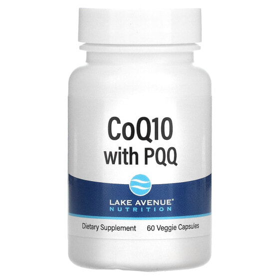 БАД Lake Avenue Nutrition Коэнзим Q10 с PQQ, 100 мг, 60 капсул для вегетарианцев