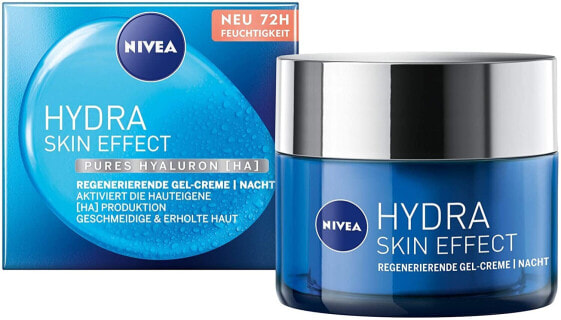 NIVEA Hydra Skin Effect Regenerating Gel Cream (50 ml), Night Cream for Smooth Skin Overnight, Light Night Cream with Pure Hyaluron (HA) for 72h Moisture