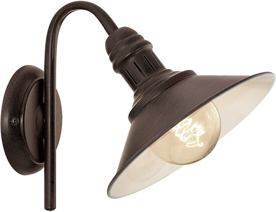 Подвесной светильник EGLO Pendant Light E27 Antique Brown с бежевым абажуром [Энергетический класс D]