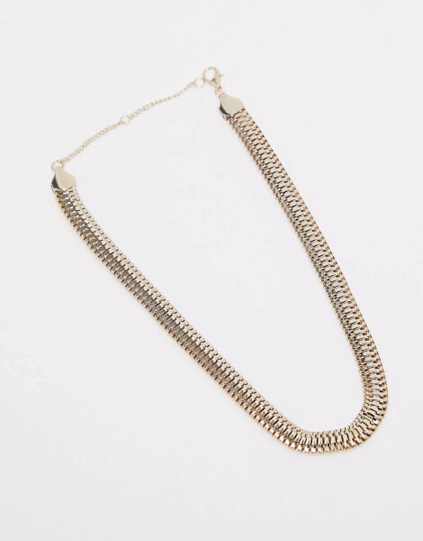 Topshop flat chain necklace in gold