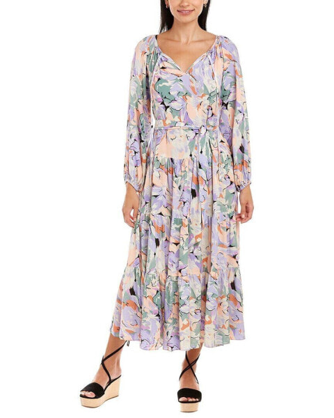 Платье макси Traffic People Woodstock голубое для женщин