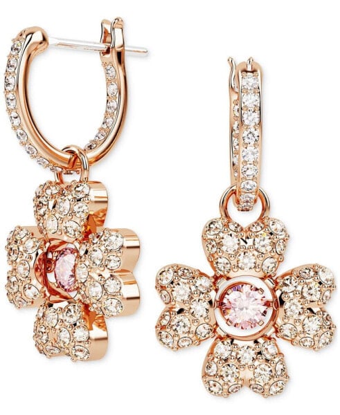 Rose Gold-Tone Idyllia Crystal Clover Drop Earrings