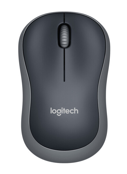 Logitech Wireless Mouse M185 - Ambidextrous - Optical - RF Wireless - 1000 DPI - Black - Grey