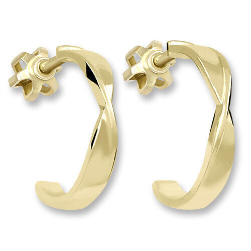 Fashion semicircular earrings made of yellow gold 231 001 00649